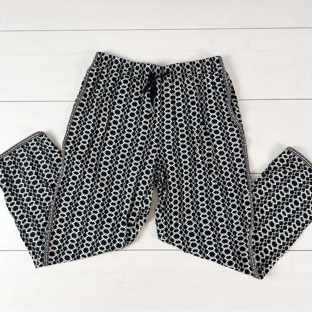 Anthropologie Hei Hei Geometric Black White Small Linen Pants